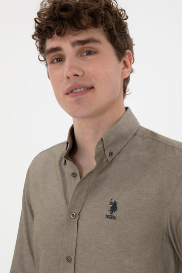 USPA Men Shirt Slim Full Sleeve Mink VR052 USPSH348 US Polo Assn.